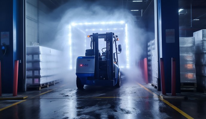 魯渝能源低溫冷庫AGV無線充電解決方案